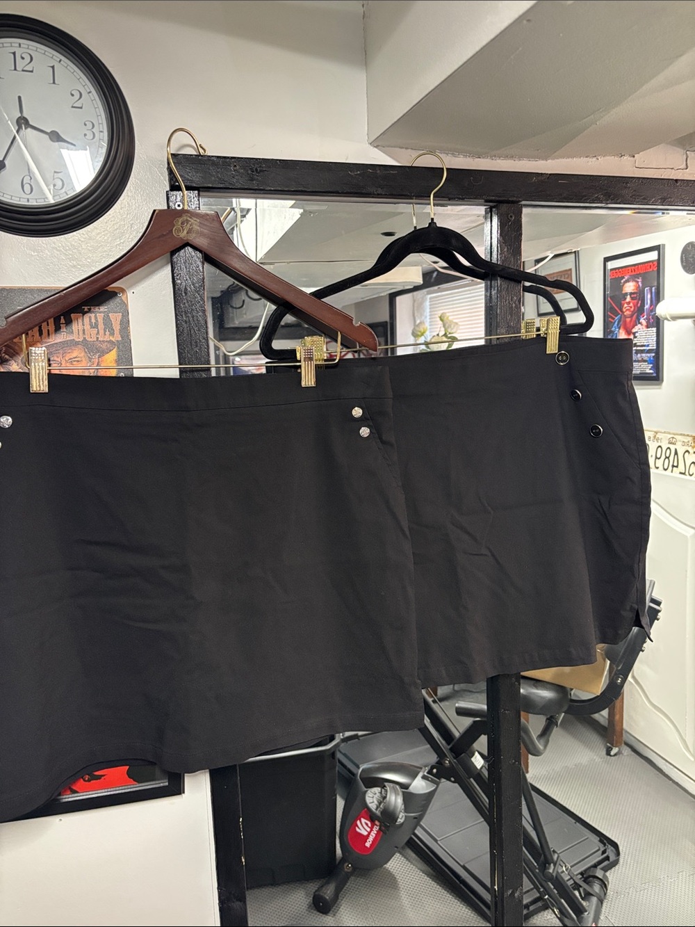Two Rafaella Black Mini Skort with Button Accents